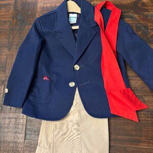 Vintage JCPenny Toddletime Blue and Khakis Boys Suit ~ Size 3 ~ 28.5-32LB.